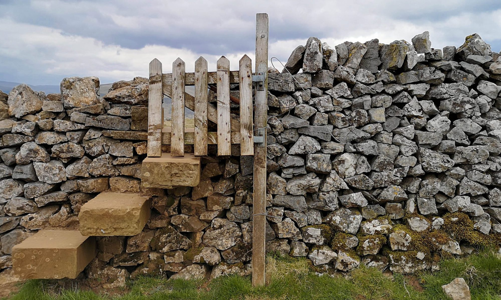 Stile through dry stone wall, Conistone Pie